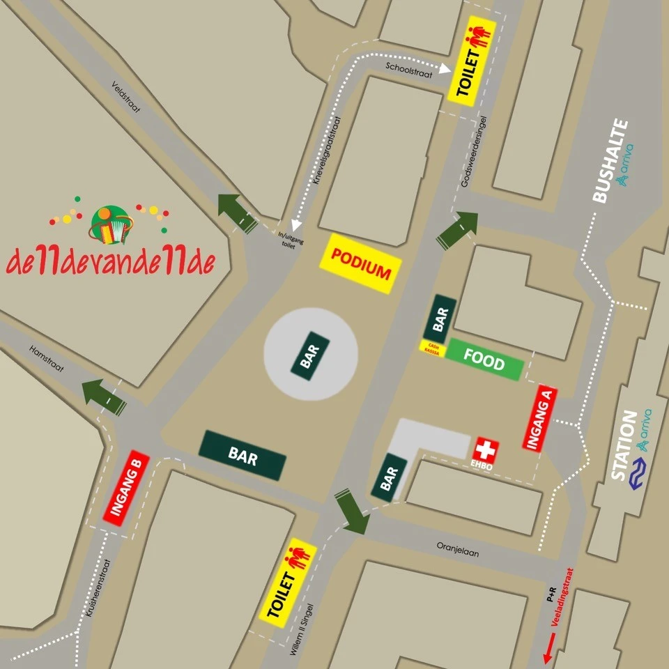 Plattegrond de11devande11de Stationsplein Roermond