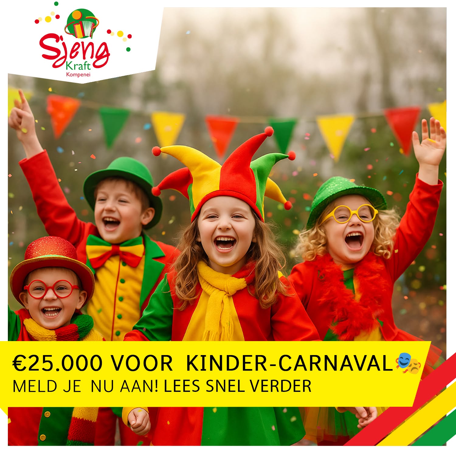 Sjeng Kraft Kompenei steunt kindercarnaval